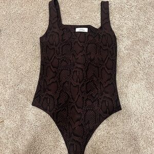 Aritzia Black Snake Print Bodysuit